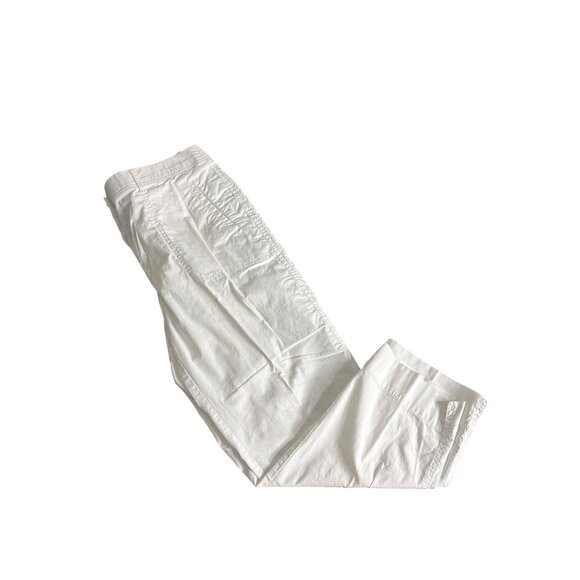 Chico's Women's White Poplin Cropped Utility Pants Size 1/8 - Picture 1 of 8